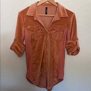 Corduroy button up blouse